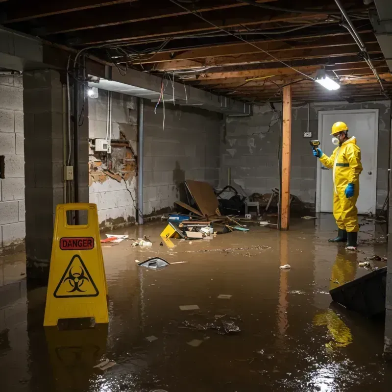 Flooded Basement Electrical Hazard in Wake County, NC Property