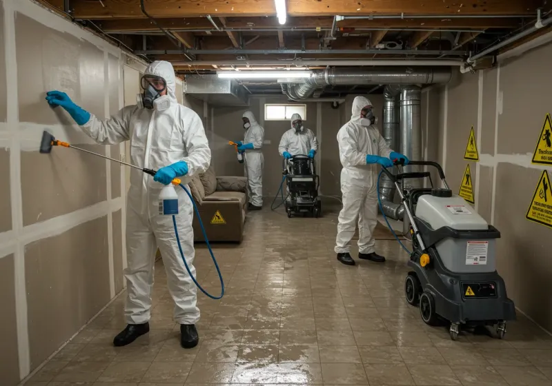 Basement Moisture Removal and Structural Drying process in Wake County, NC